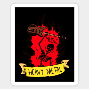 Heavy metal music skull Sticker